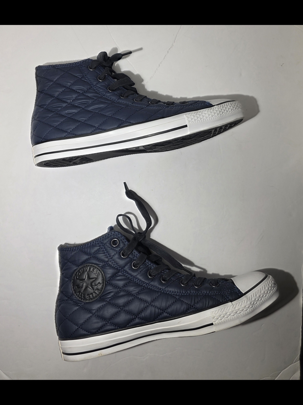 Converse Mens Size 9' Quilted High Top Sneakers - Navy